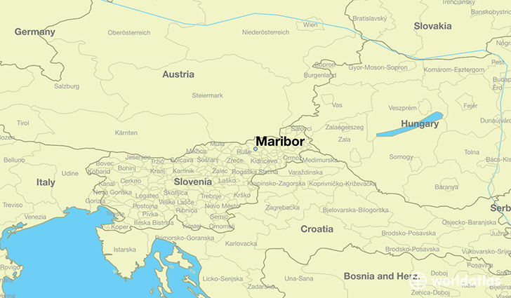 map showing the location of Maribor