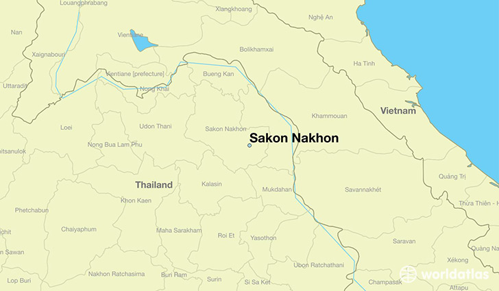 map showing the location of Sakon Nakhon