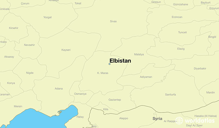 map showing the location of Elbistan