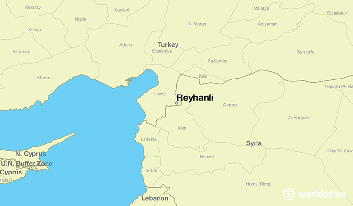 map showing the location of Reyhanli
