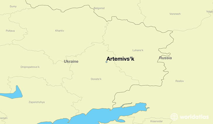 map showing the location of Artemivs'k