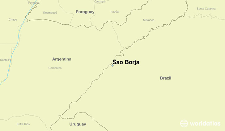 map showing the location of Sao Borja