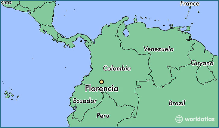 map showing the location of Florencia