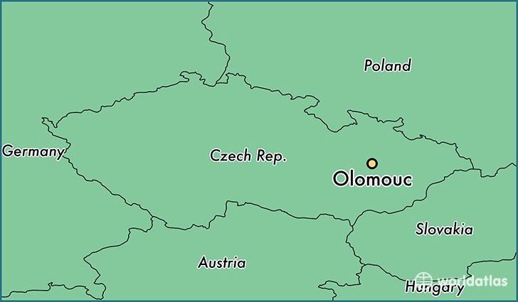 map showing the location of Olomouc