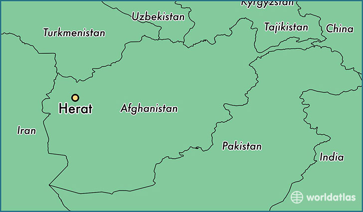 map showing the location of Herat