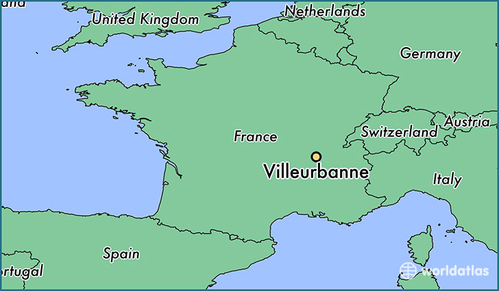 map showing the location of Villeurbanne