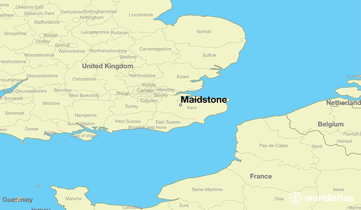 map showing the location of Maidstone