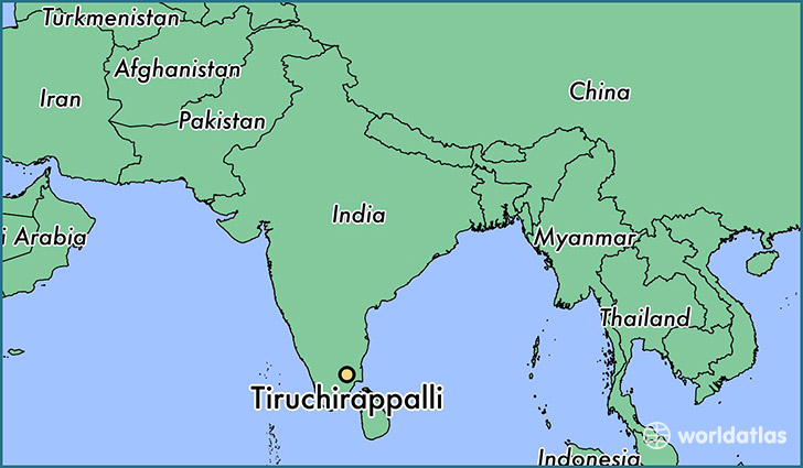 map showing the location of Tiruchirappalli
