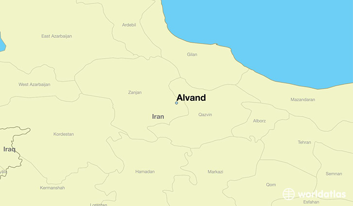 map showing the location of Alvand