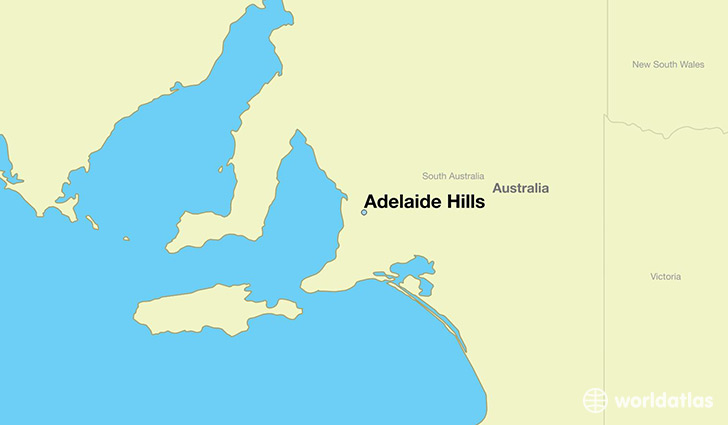 map showing the location of Adelaide Hills