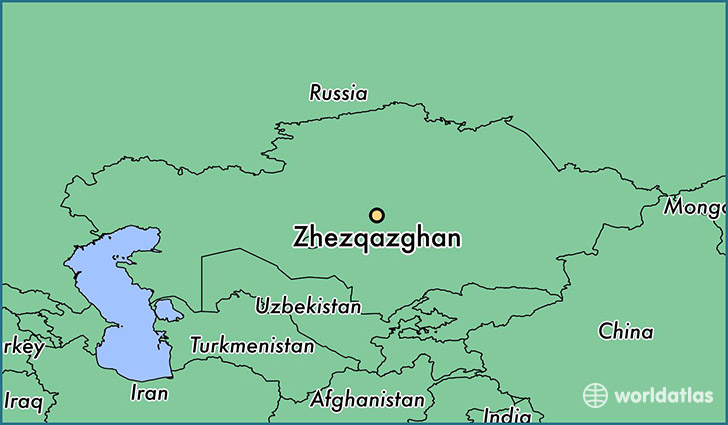 map showing the location of Zhezqazghan