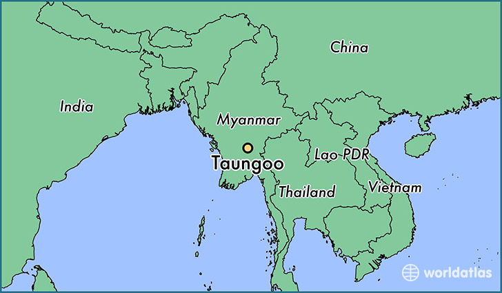map showing the location of Taungoo