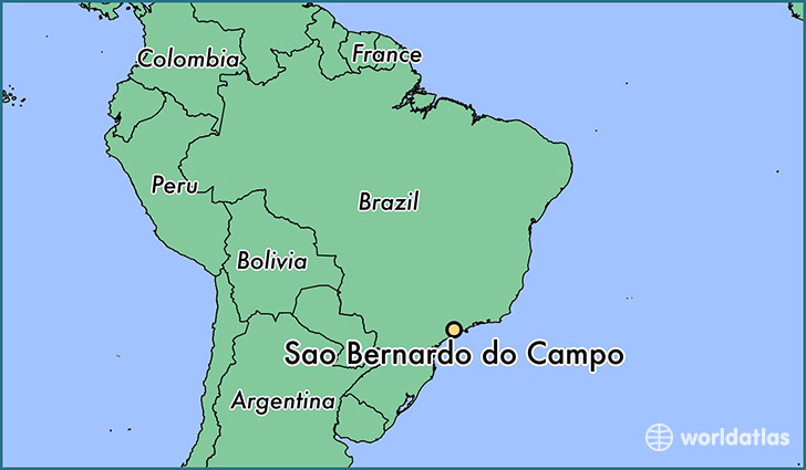 map showing the location of Sao Bernardo do Campo