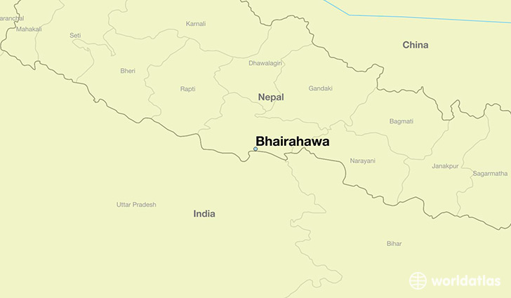 map showing the location of Bhairahawa