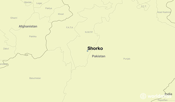 map showing the location of Shorko
