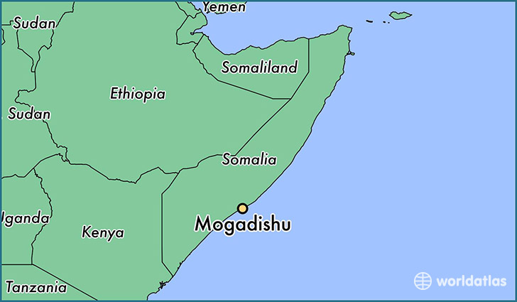 map showing the location of Mogadishu