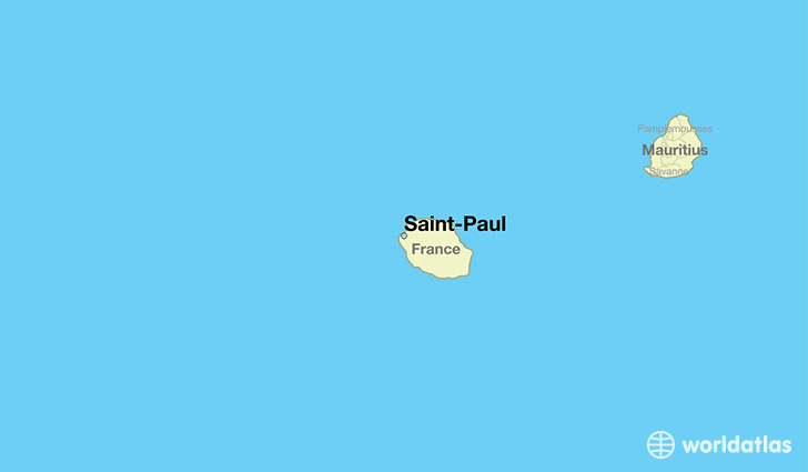 map showing the location of Saint-Paul