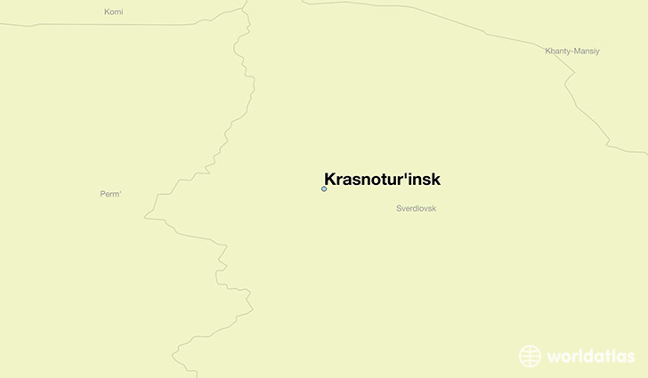 map showing the location of Krasnotur'insk