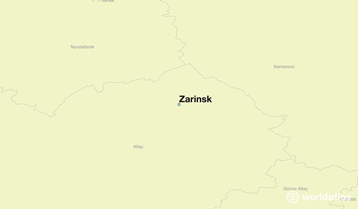 map showing the location of Zarinsk