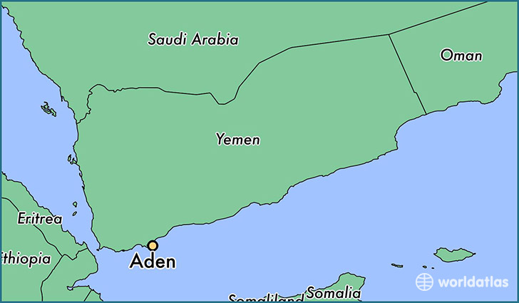 map showing the location of Aden