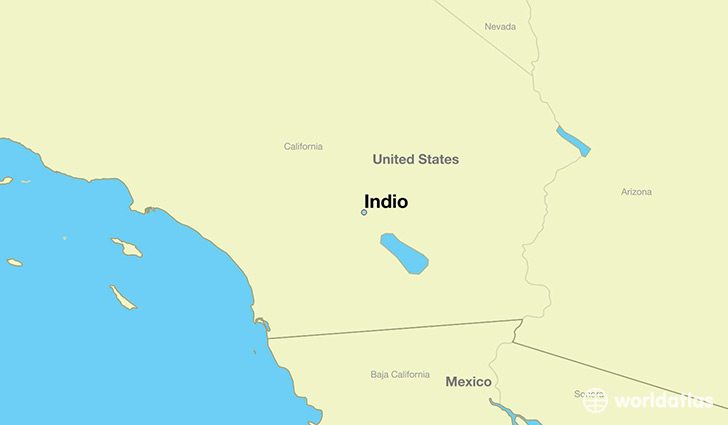 map showing the location of Indio