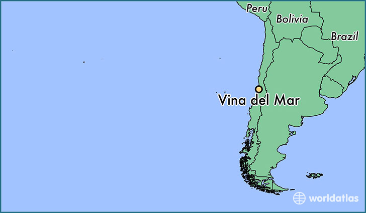 map showing the location of Vina del Mar