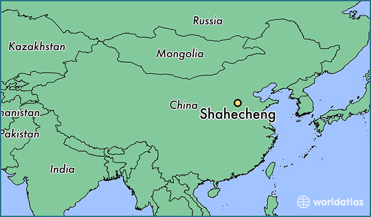 map showing the location of Shahecheng