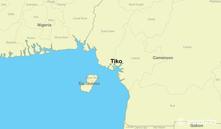 map showing the location of Tiko