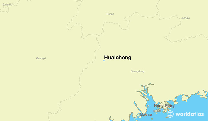 map showing the location of Huaicheng