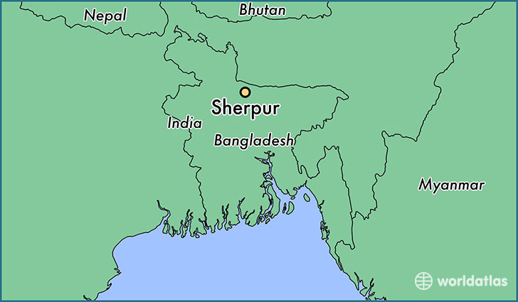 map showing the location of Sherpur