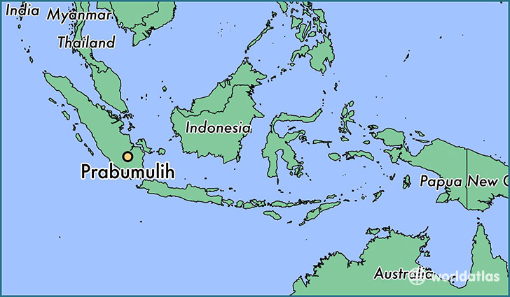map showing the location of Prabumulih