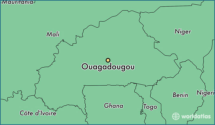map showing the location of Ouagadougou