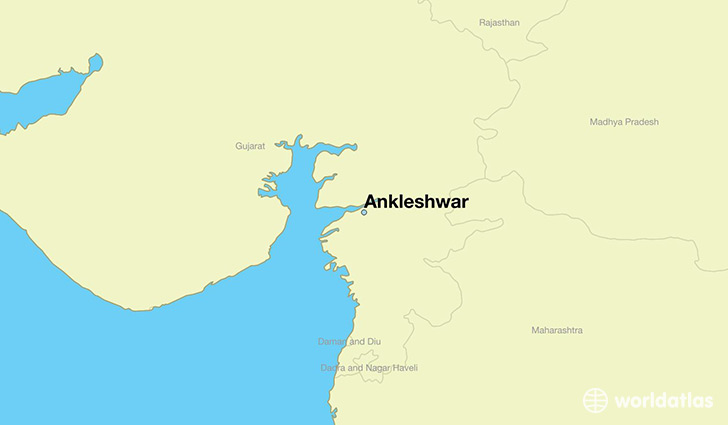 map showing the location of Ankleshwar