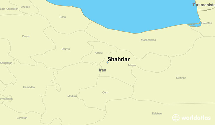 map showing the location of Shahriar