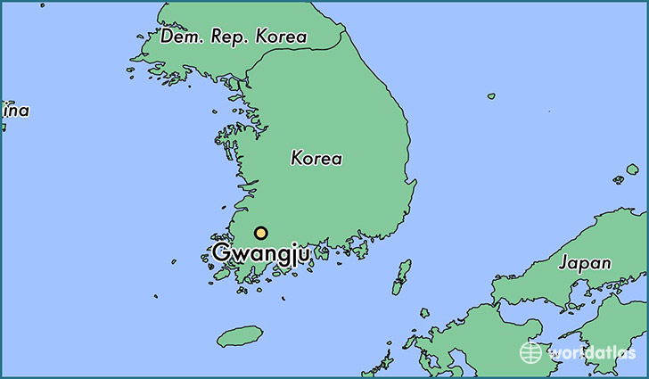 map showing the location of Gwangju