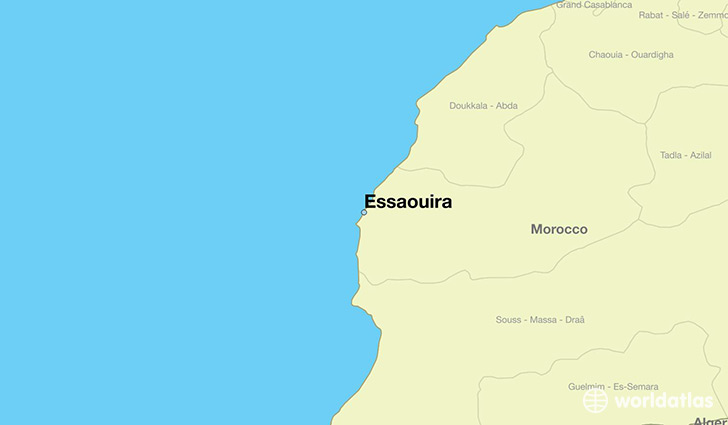 map showing the location of Essaouira