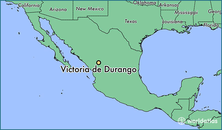 map showing the location of Victoria de Durango