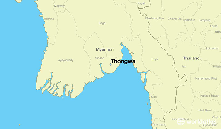 map showing the location of Thongwa