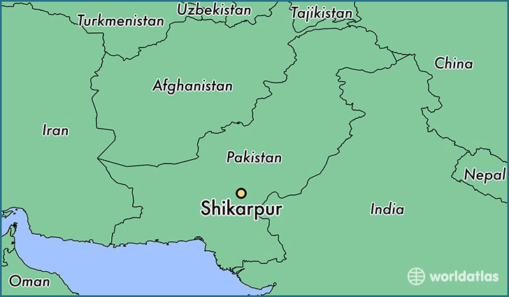 map showing the location of Shikarpur