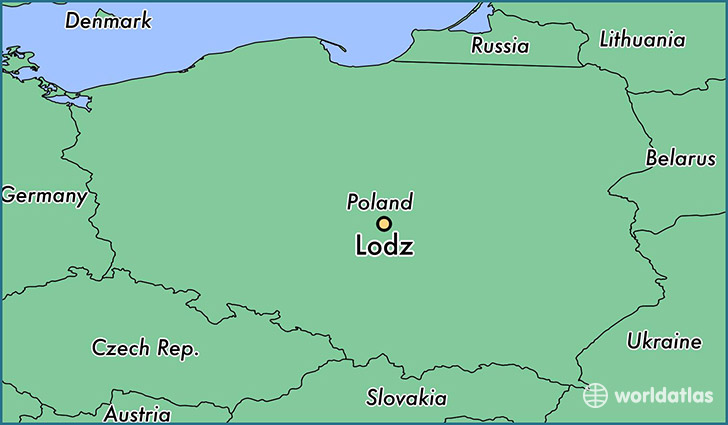 map showing the location of Lodz