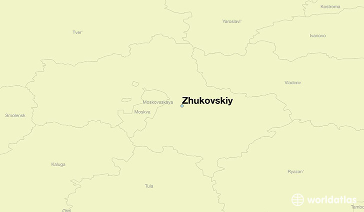 map showing the location of Zhukovskiy