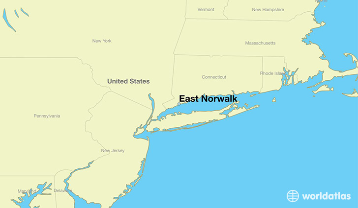 map showing the location of East Norwalk