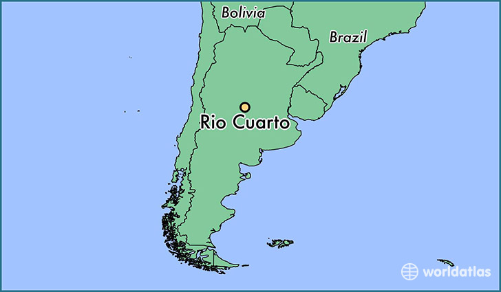 map showing the location of Rio Cuarto