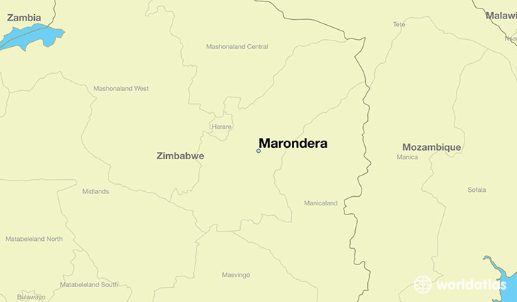map showing the location of Marondera