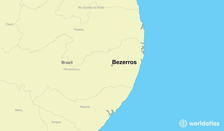 map showing the location of Bezerros
