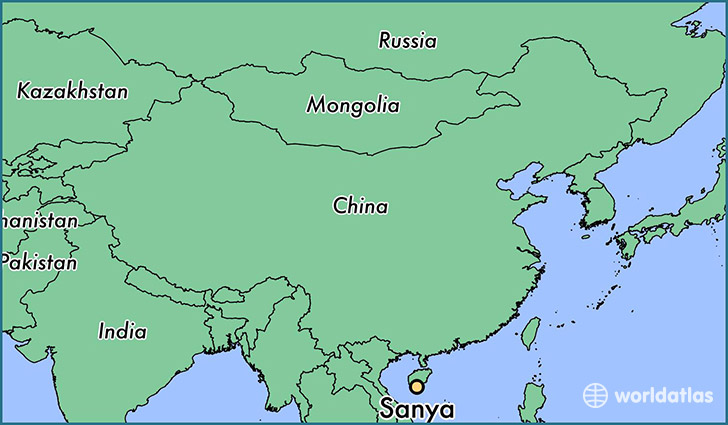 map showing the location of Sanya