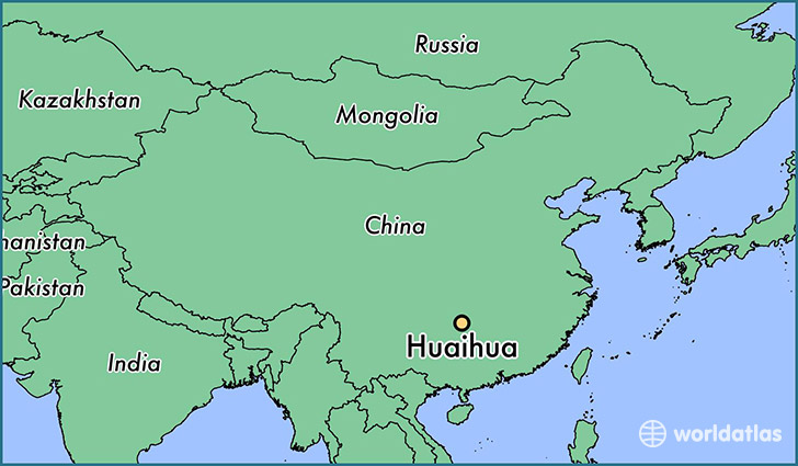 map showing the location of Huaihua