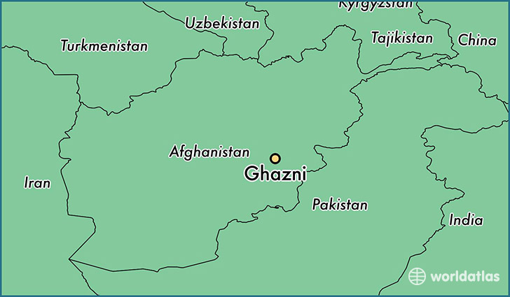map showing the location of Ghazni