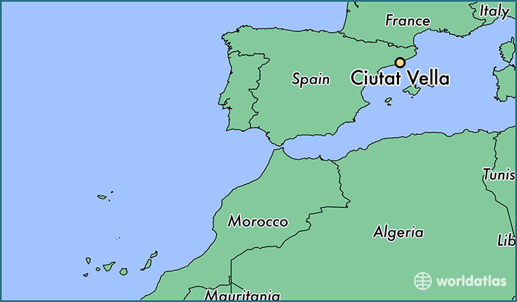 map showing the location of Ciutat Vella