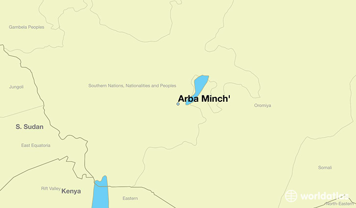 map showing the location of Arba Minch'